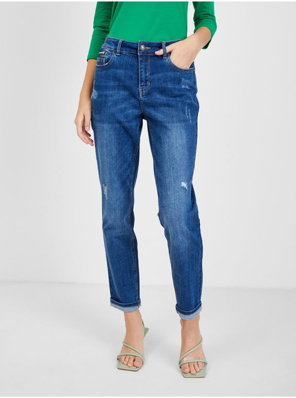 Orsay Orsay Dark Blue Ladies Boyfriend Jeans - Ženske