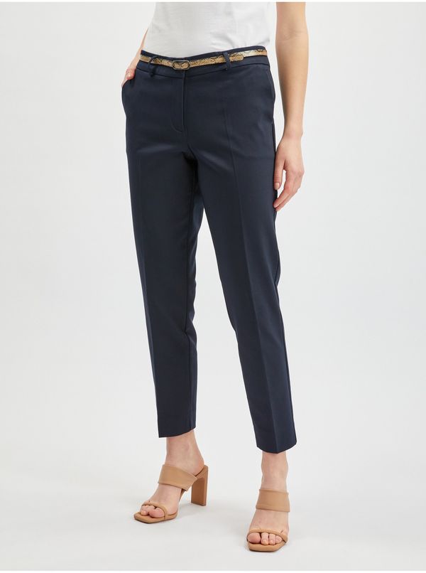 Orsay Orsay Dark blue ladies chino pants with belt - Women