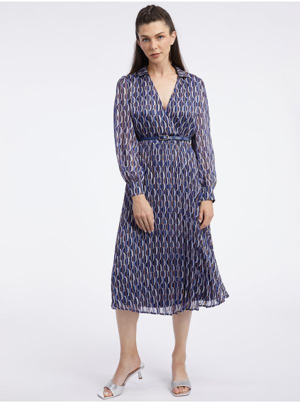 Orsay Orsay Dark blue ladies patterned dress - Women