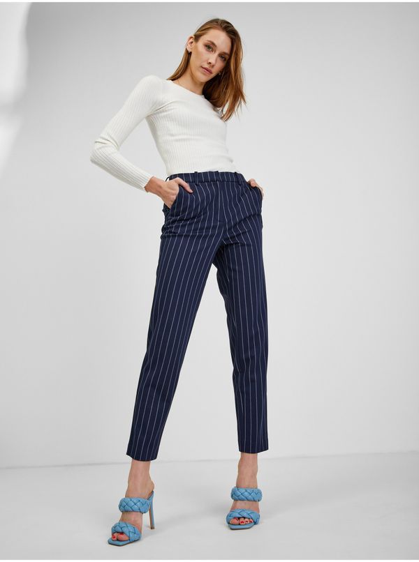 Orsay Orsay Dark blue ladies striped trousers - Women