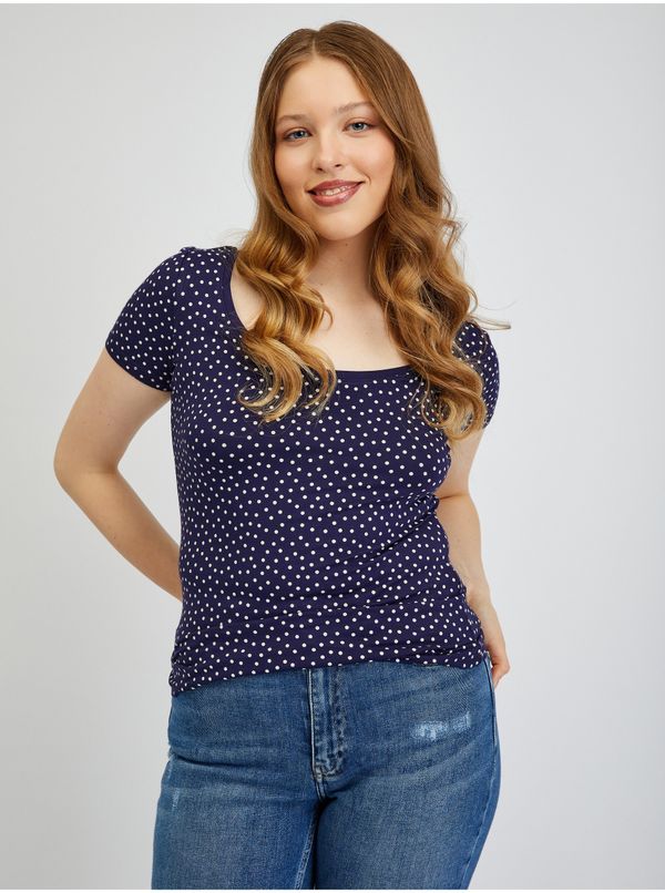 Orsay Orsay Dark blue Womens polka dot T-shirt - Women