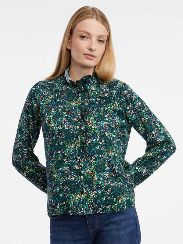 Orsay Orsay Dark Green Ladies Floral Blouse - Women