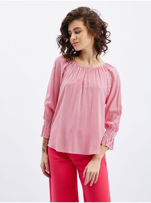 Orsay Orsay Dark Pink Ladies Striped Blouse - Women