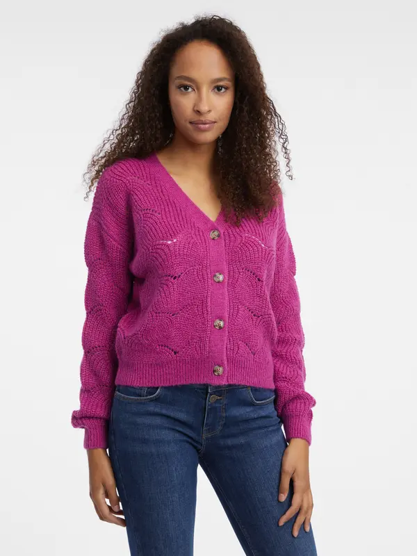 Orsay Orsay Dark Pink Women's Cardigan - Women's