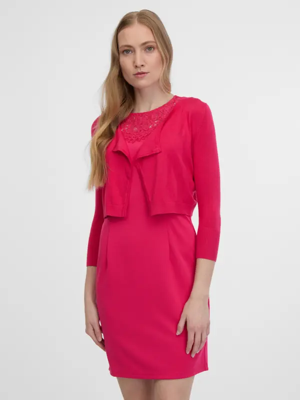 Orsay Orsay Dark Pink Women's Cropped Cardigan - Women's