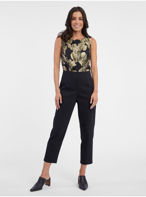 Orsay Orsay Gold-Black Women's Floral Jumpsuit - Women