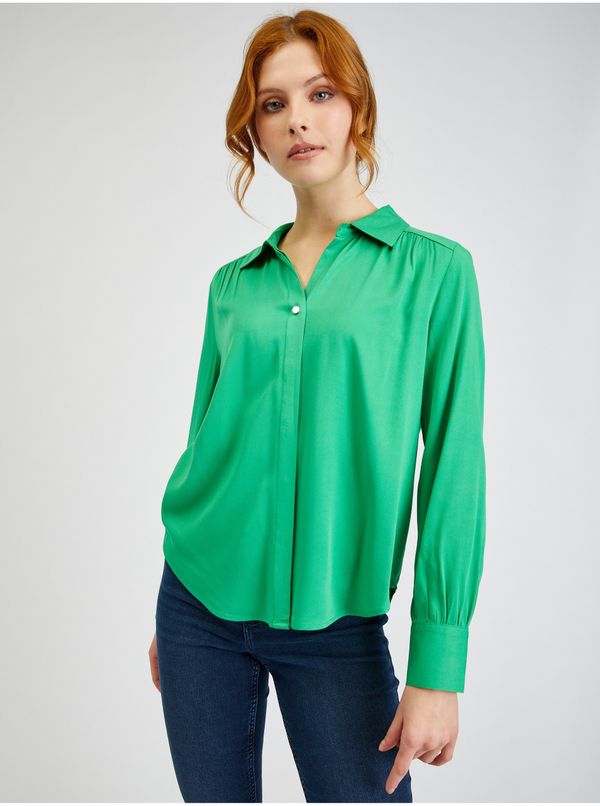 Orsay Orsay Green Ladies Satin Blouse - Women