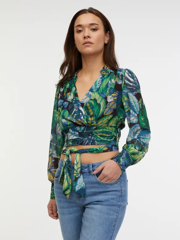 Orsay Orsay Green Women's Patterned Blouse - Women's