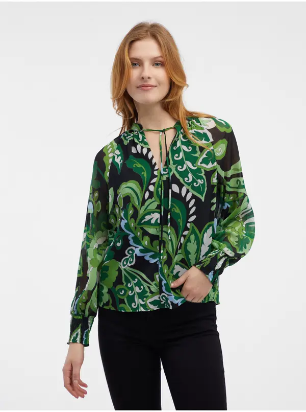 Orsay Orsay Green Women's Patterned Blouse - Women's