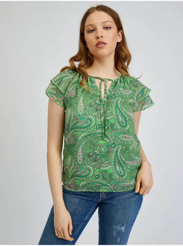 Orsay Orsay Green Women's Patterned Blouse - Women's