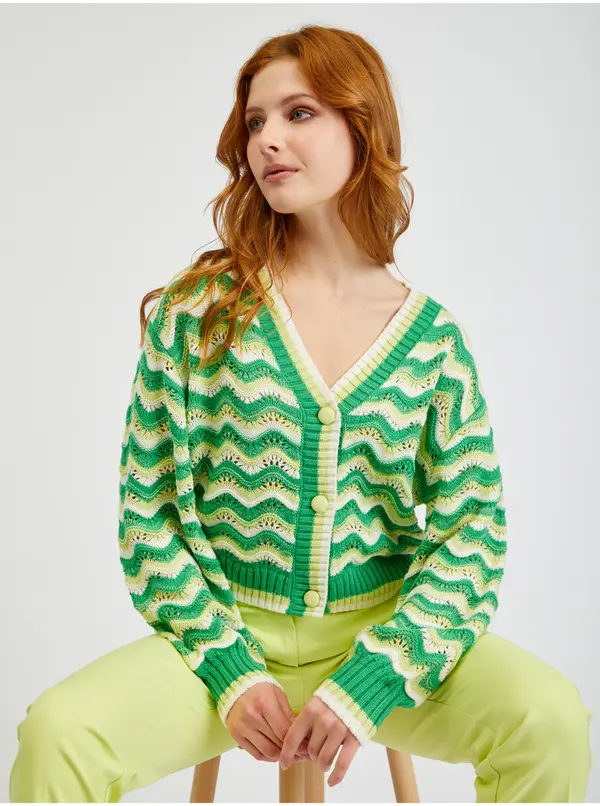 Orsay Orsay Green Women's Striped Cardigan - Women's