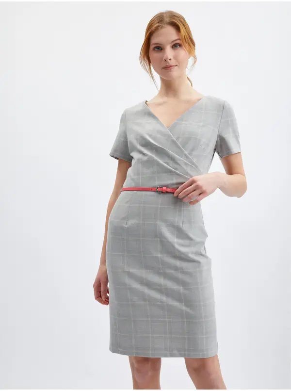 Orsay Orsay Grey Women's Plaid Sheath Dress - Women's