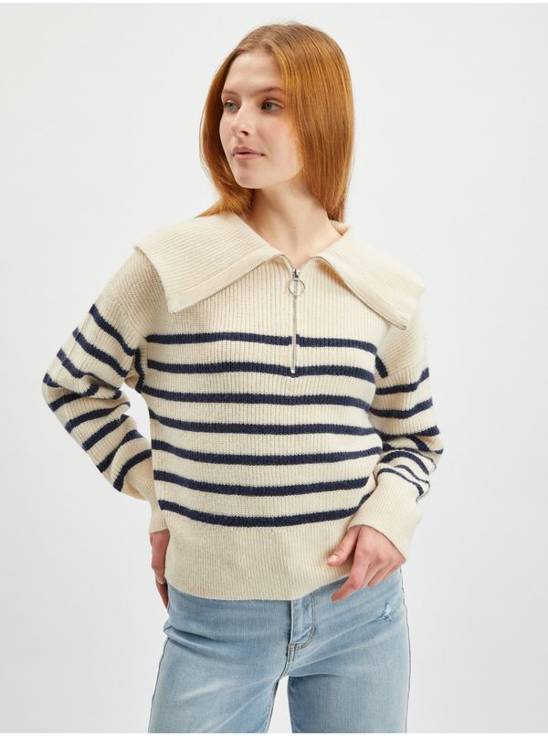 Orsay Orsay krema Ženski črtasti pulover - ženske