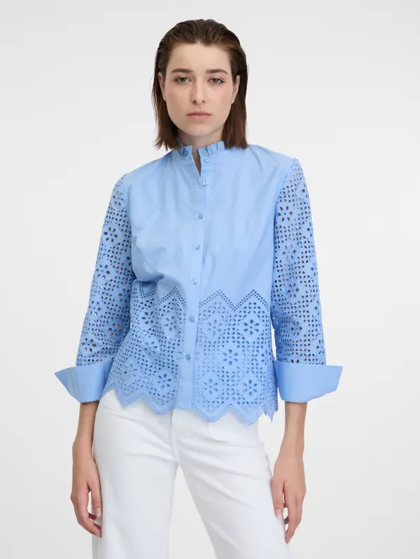 Orsay Orsay Light Blue Women's Blouse with Decorative Details - Women's