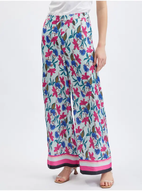 Orsay Orsay Light Blue Women's Floral Trousers - Women's