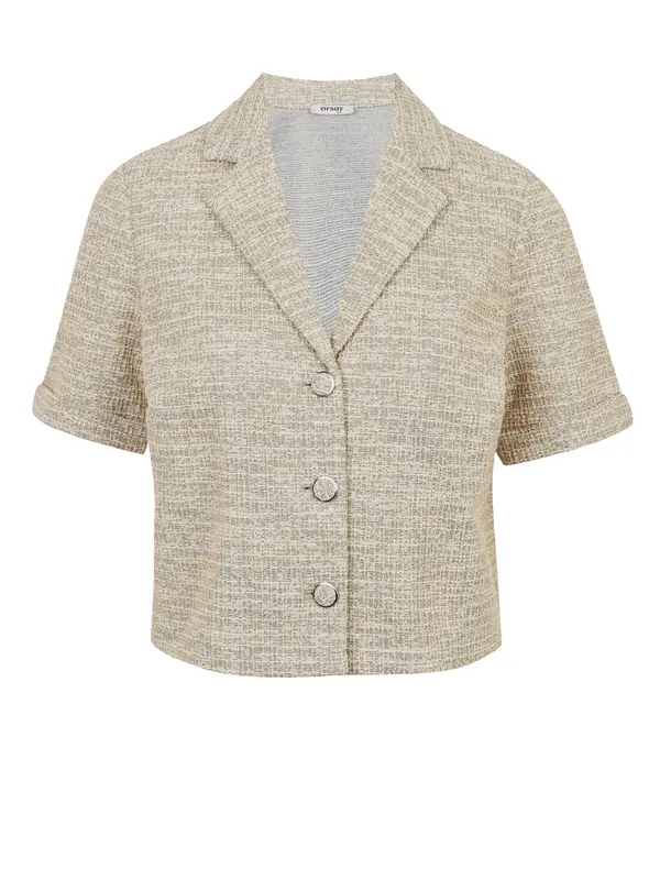 Orsay Orsay Light Brown Women's Brindle Short Sleeve Blouse - Women's