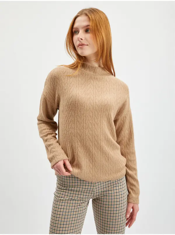 Orsay Orsay Light Brown Women's Patterned Sweater - Women's