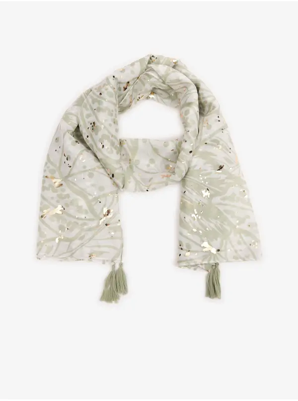 Orsay Orsay Light Green Ladies Patterned Scarf - Women