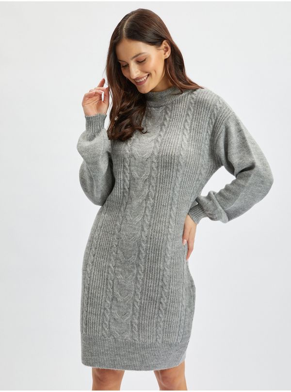 Orsay Orsay Light grey women's sweater dress - Women's