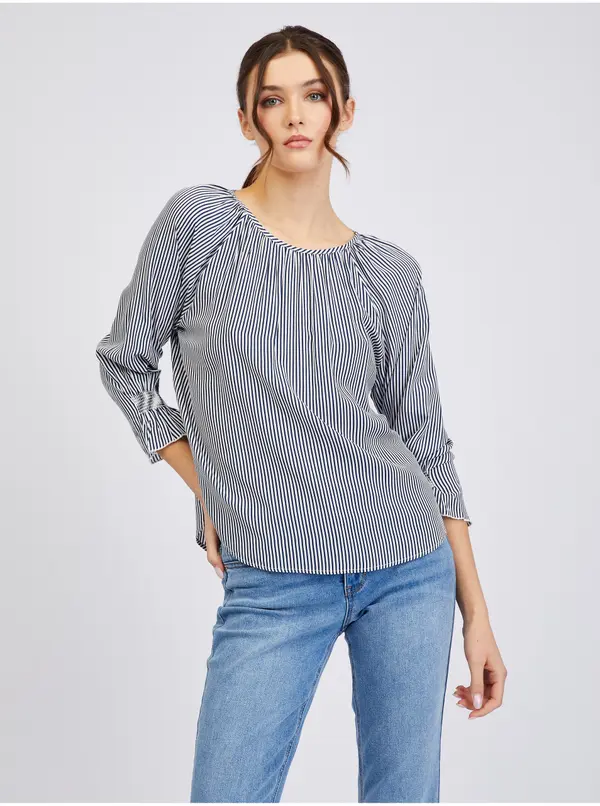 Orsay Orsay Navy Blue Women's Striped Blouse - Women's
