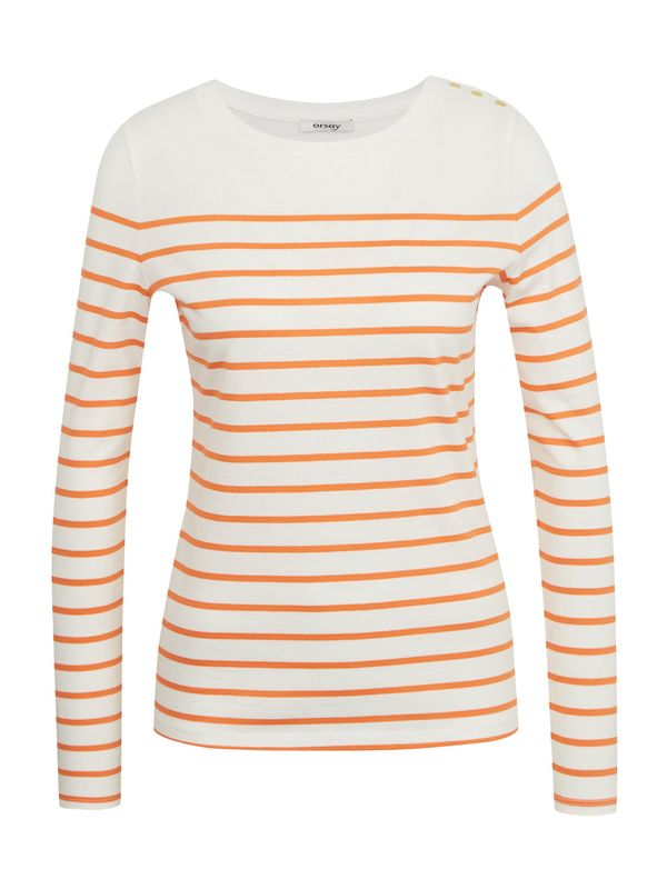 Orsay Orsay Orange and White Women Striped T-Shirt - Women