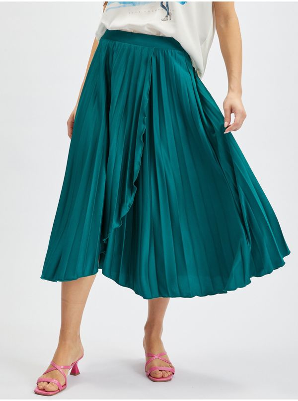 Orsay Orsay Petroleum Womens Pleated Midi Skirt - Women