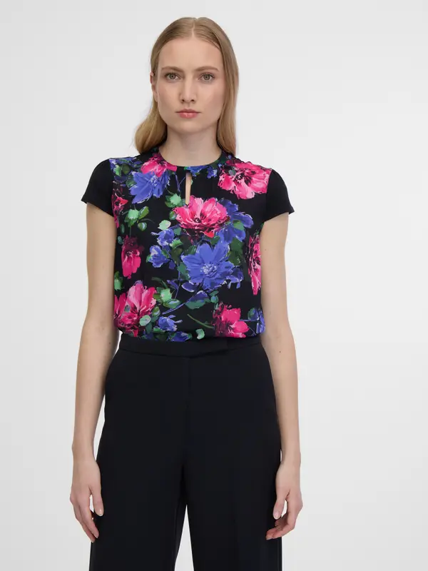 Orsay Orsay Pink & Black Women's Floral Blouse - Women's