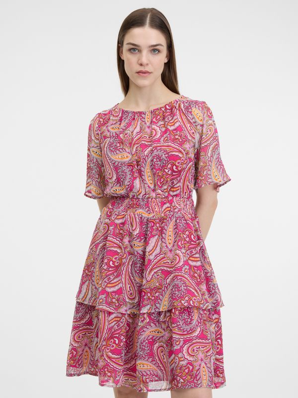 Orsay Orsay Red-Pink Ladies Patterned Dress - Women