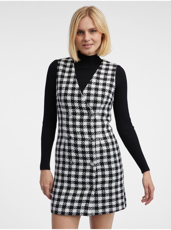 Orsay Orsay White & Black Women's Plaid Dress - Women's