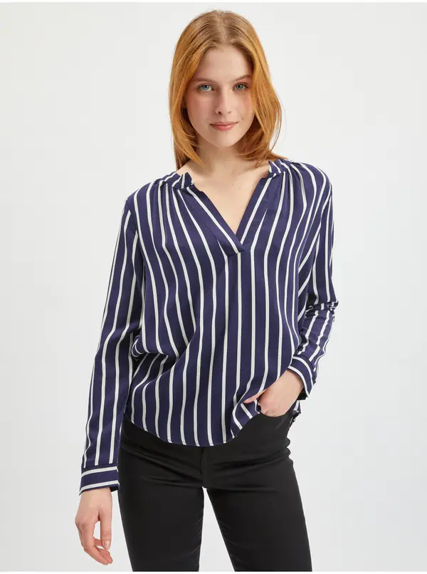 Orsay Orsay White-Blue Ladies Striped Blouse - Women