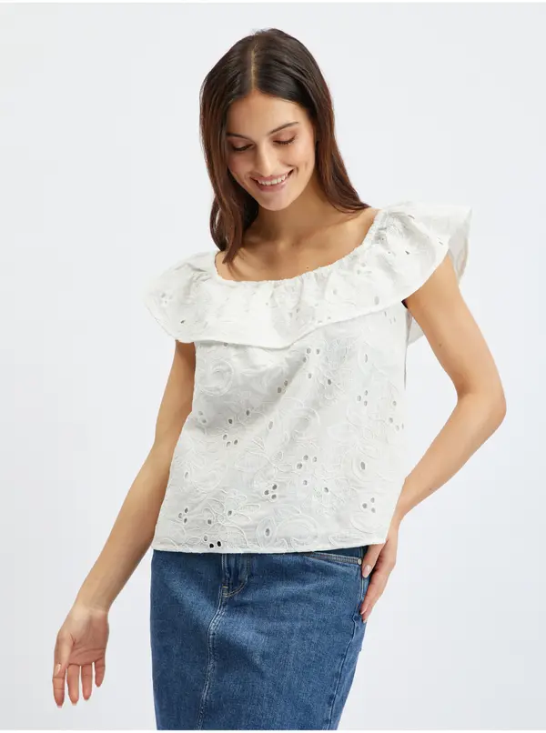 Orsay Orsay White Ladies Blouse - Ladies