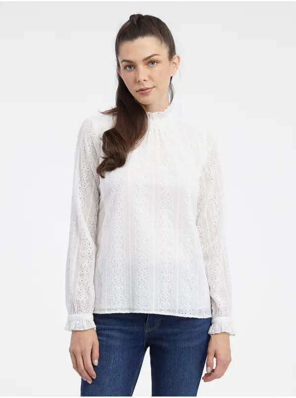Orsay Orsay White Women's Lace Blouse - Women's