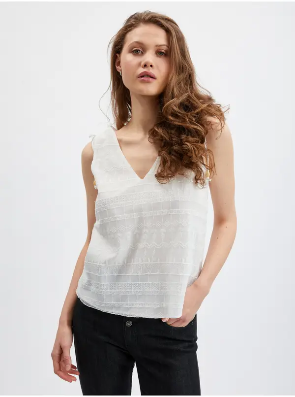 Orsay Orsay White Women's Lace Top - Women's