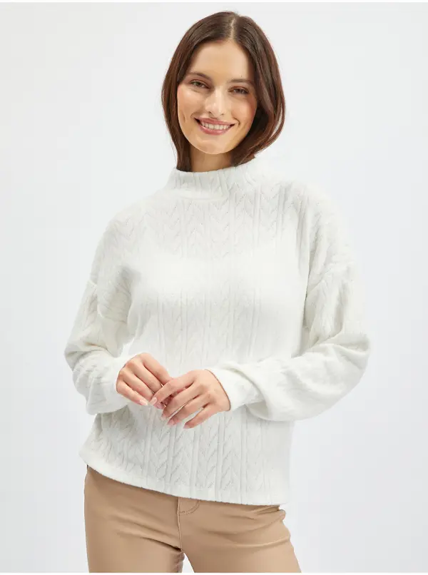 Orsay Orsay White Women's Patterned Sweater - Women's