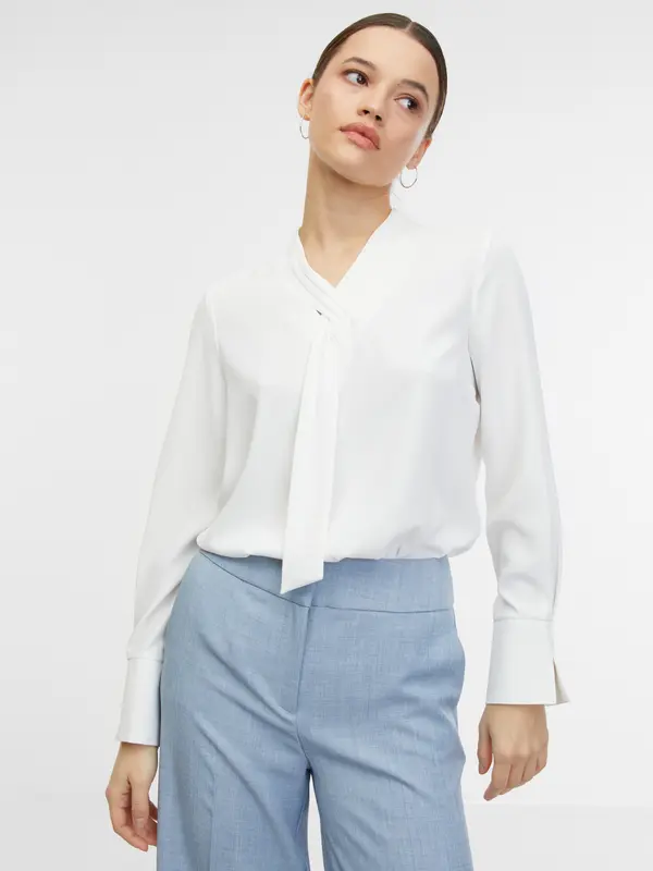 Orsay Orsay White Women's Satin Blouse - Women's