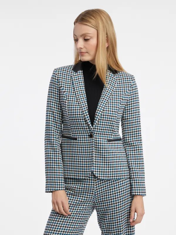 Orsay Orsay Women's Black & Blue Patterned Blazer - Women's
