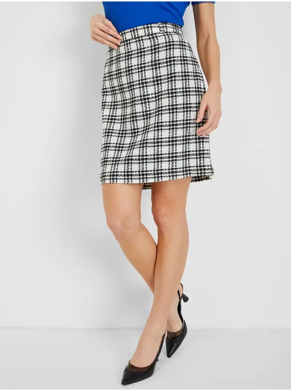 Orsay Orsay Women's Black & White Plaid Skirt - Women's