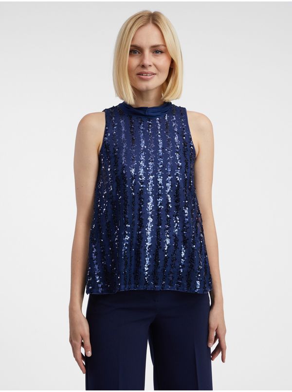 Orsay Orsay Women's Navy Blue Sequin Blouse - Women