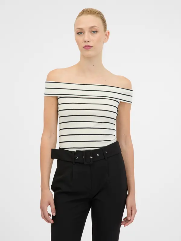 Orsay Orsay Women's White/Black Short Sleeve T-Shirt - Women's