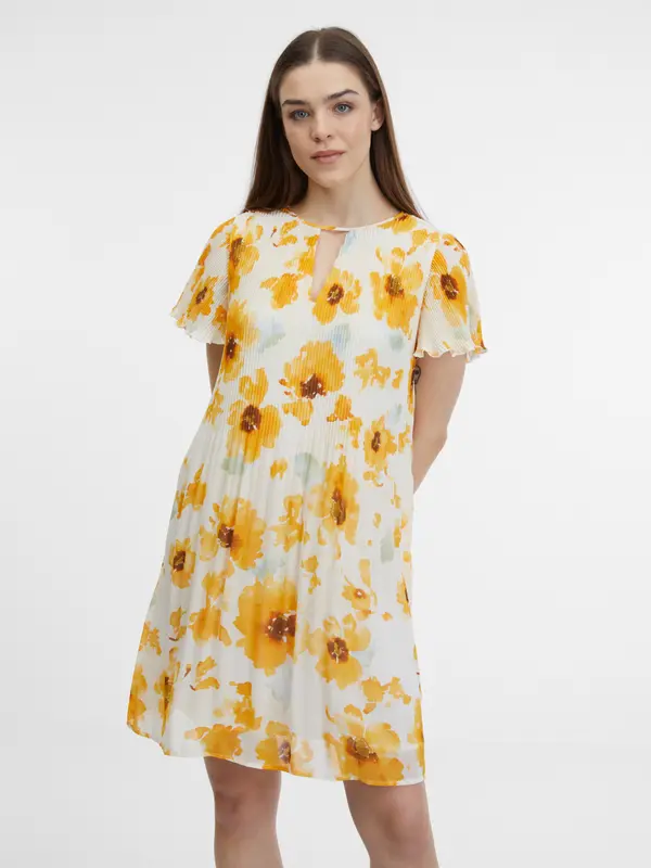 Orsay Orsay Yellow-Beige Women's Floral Dress - Women's
