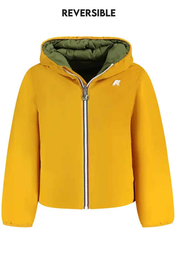 K-Way Otroška dvostranska jakna K-WAY rumene barve