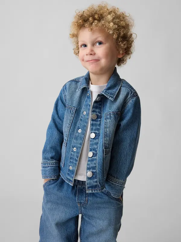 GAP Otroška jeans jakna GAP Workwear