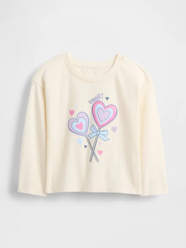 GAP Otroška majica z dolgimi rokavi in ​​potiskom