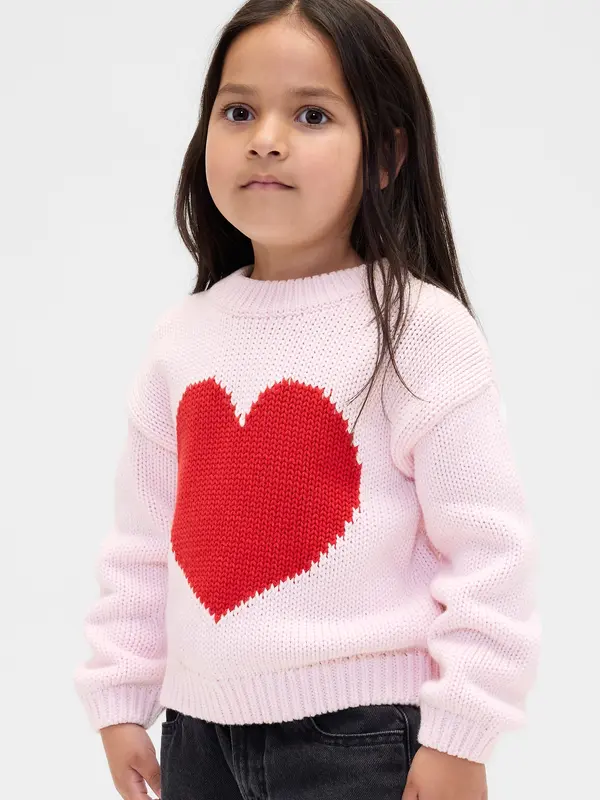GAP Otroški pleteni pulover s srčki