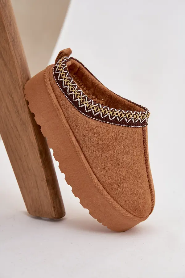 Boto Otroški snežni škornji z vezenjem na platformi