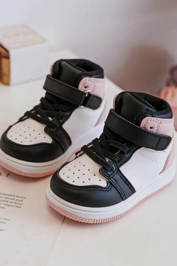 Boto Otroški visoki superge bele in roza barve