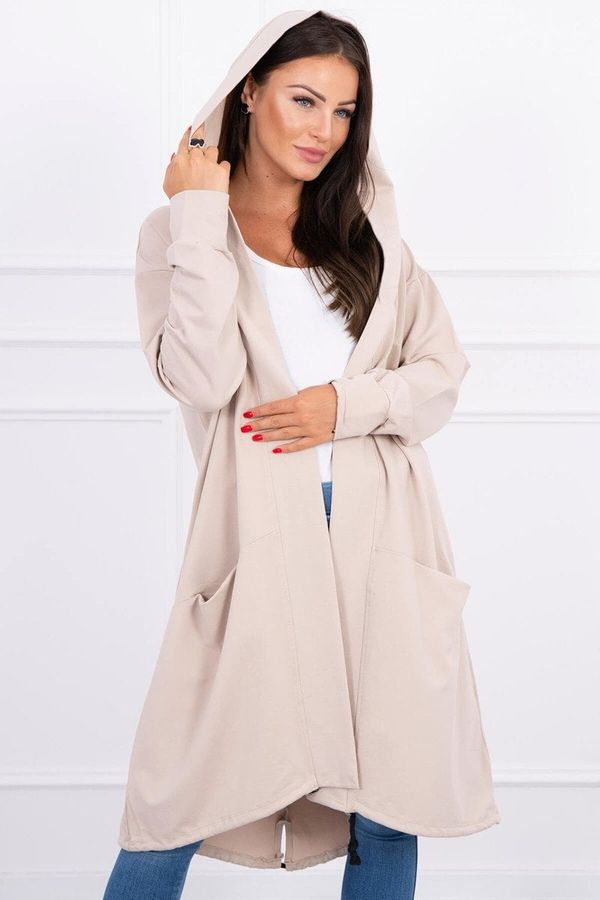 Kesi Oversize beige cape with hood