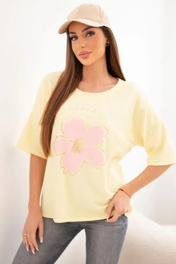 Kesi Włoski Oversize bluza s cvetličnim vzorcem