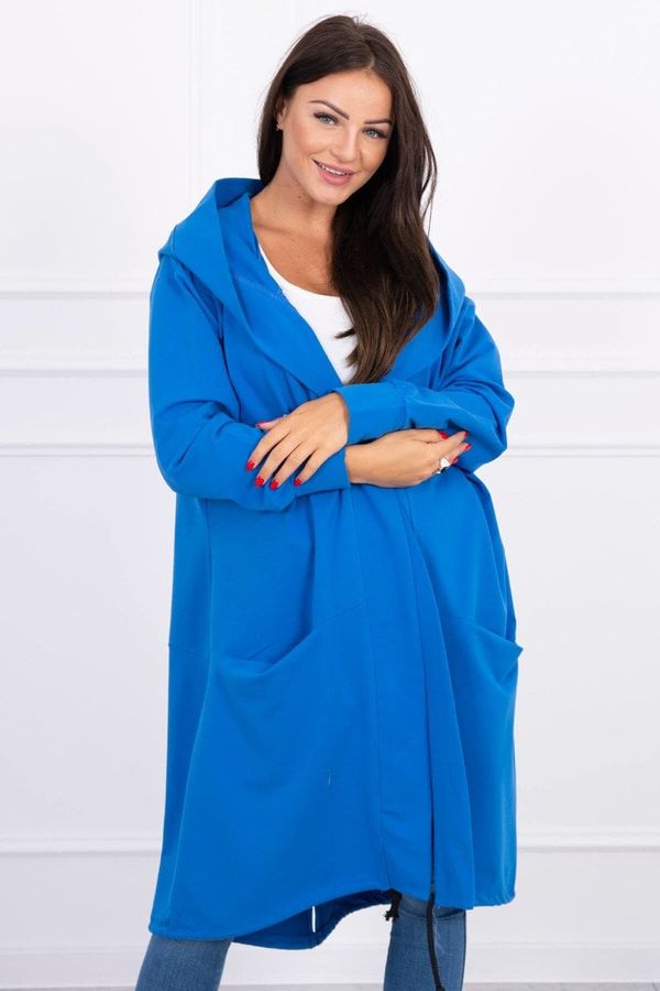 Kesi Oversize cape with hood purple-blue