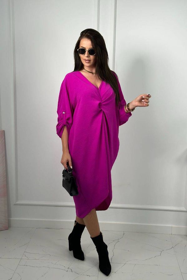 Kesi Oversize dress with fuchsia neckline